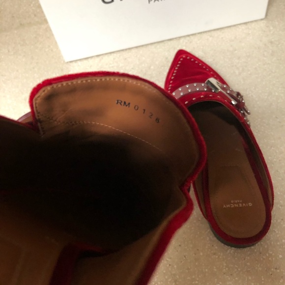 Givenchy Elegant Studded Loafer Mule Red 39 / 9 - Picture 7 of 8
